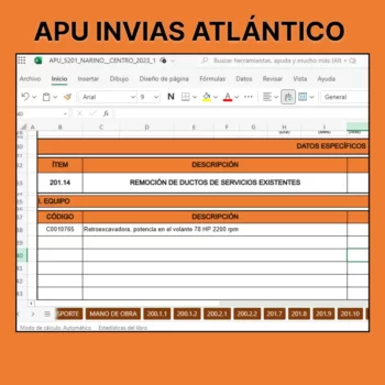 Descargar APU de INVIAS de Atlántico