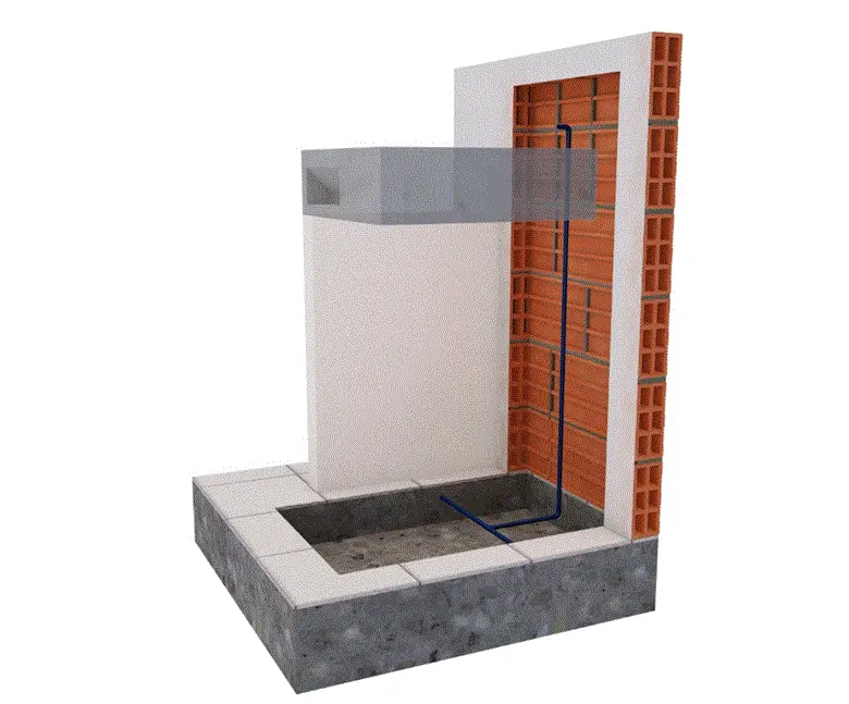 Detalle constructivo de una Instalación de un PUNTO de AGUA FRÍA para LAVADERO